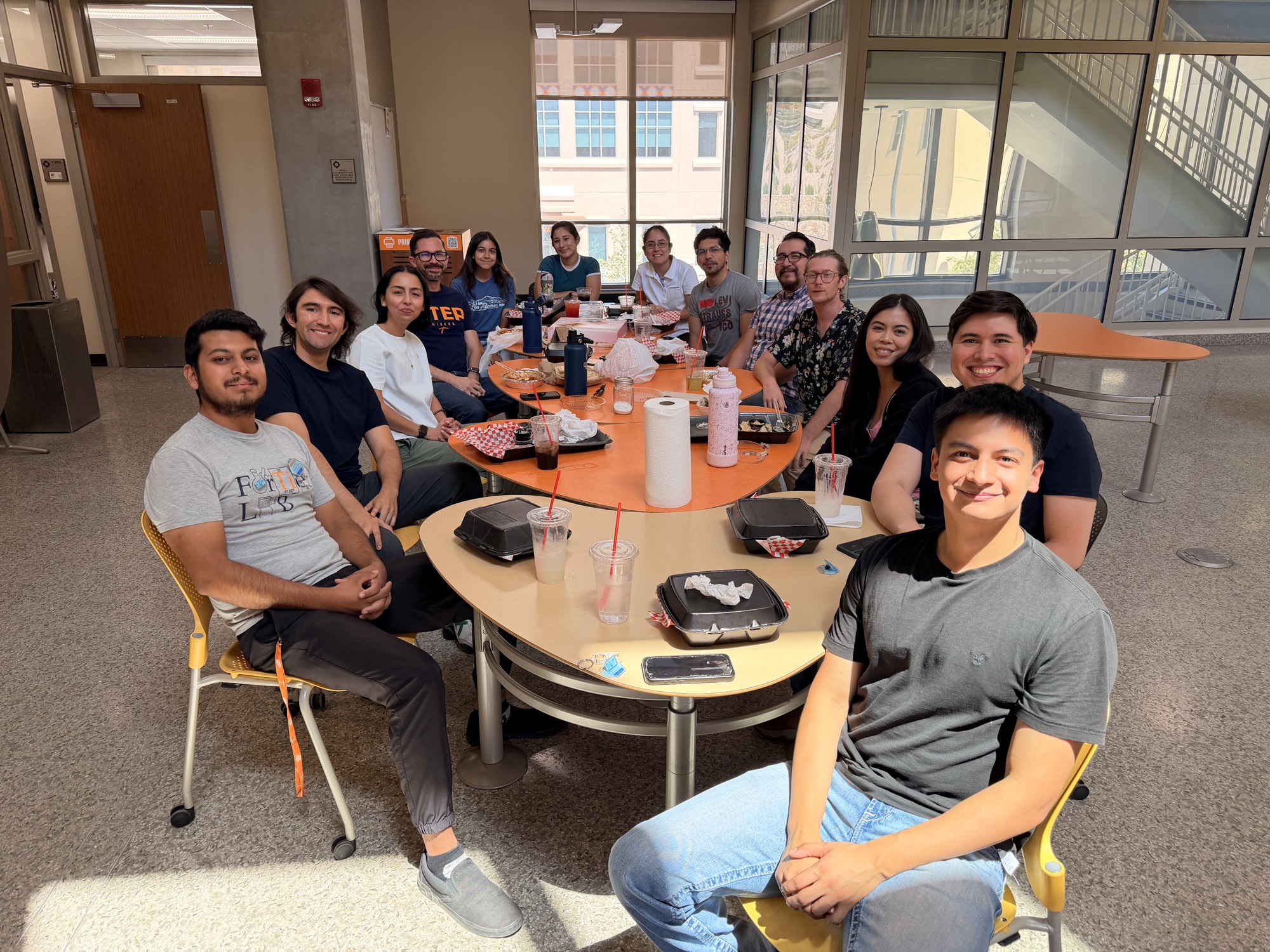 Group photo at a lab lunch